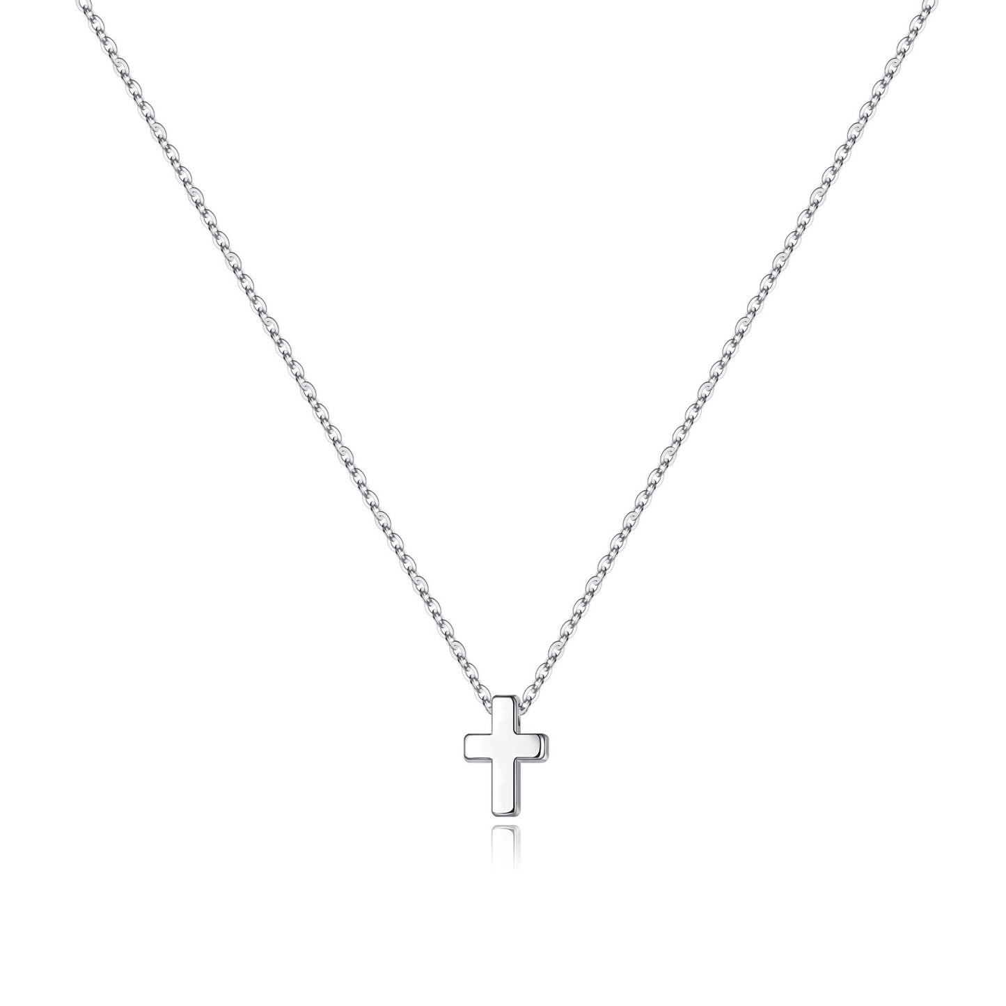 Turandoss Cross Necklace for Women Girls, Dainty 14K Real Gold Plated 3D Pendant Necklace Sideways Choker