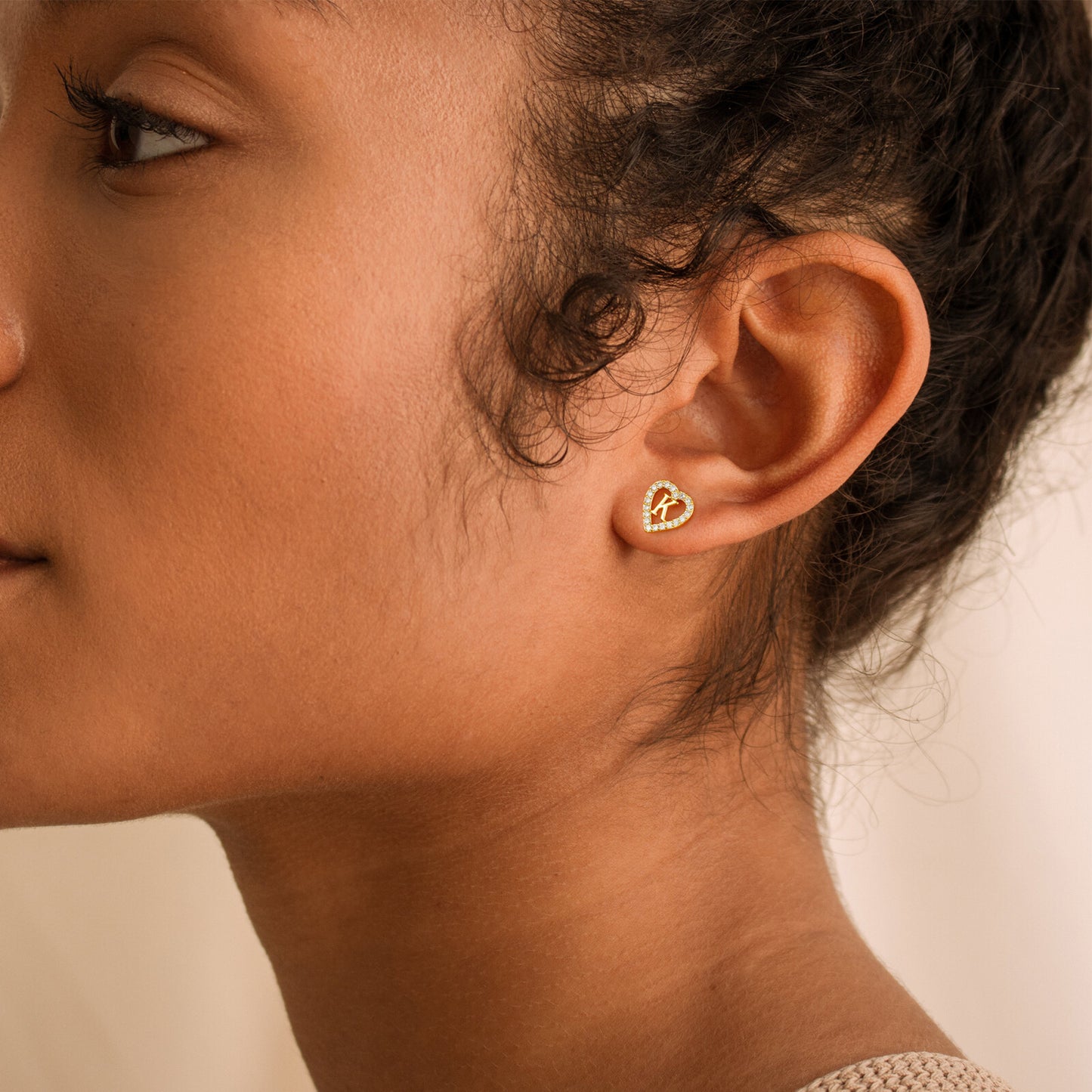 Turandoss Heart Initial Stud Earrings - Gifts for Girls, Sterling Silver Post 14K GoTurandossld Plated All Over Hypoallergenic, Birthday Gifts for Kids Toddlers Daughter