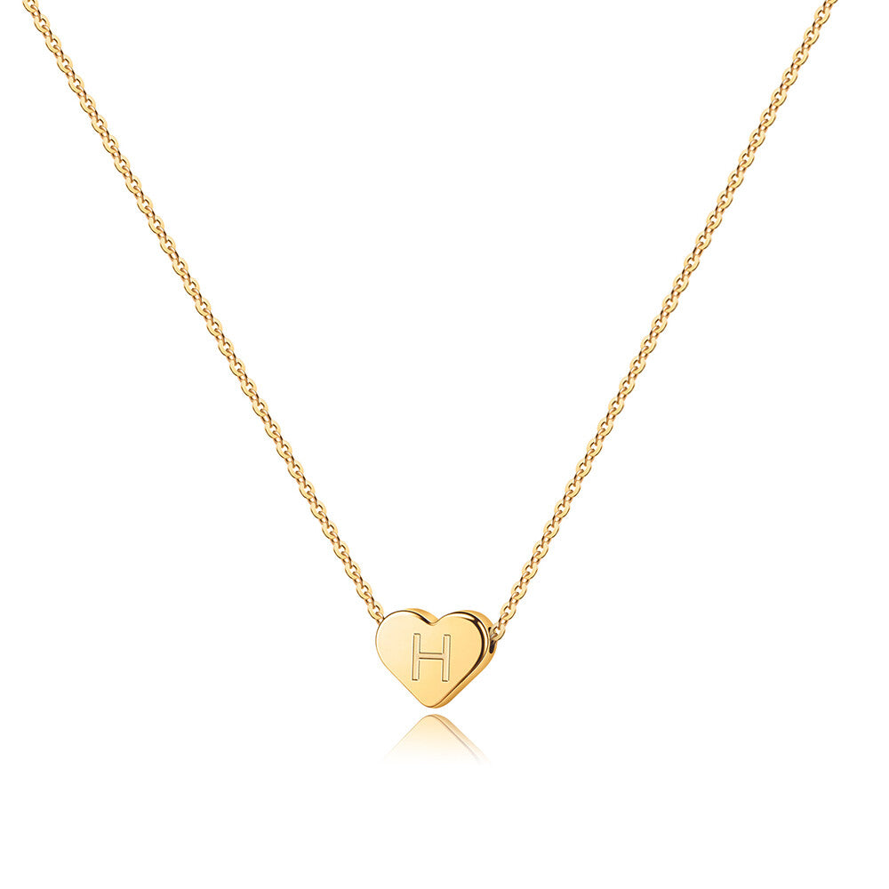 Turandoss Heart Initial Necklace for Women Girls - Dainty 14K Gold Plated Pendant Letter Alphabet Necklace, Gifts for Women Teens Jewelry