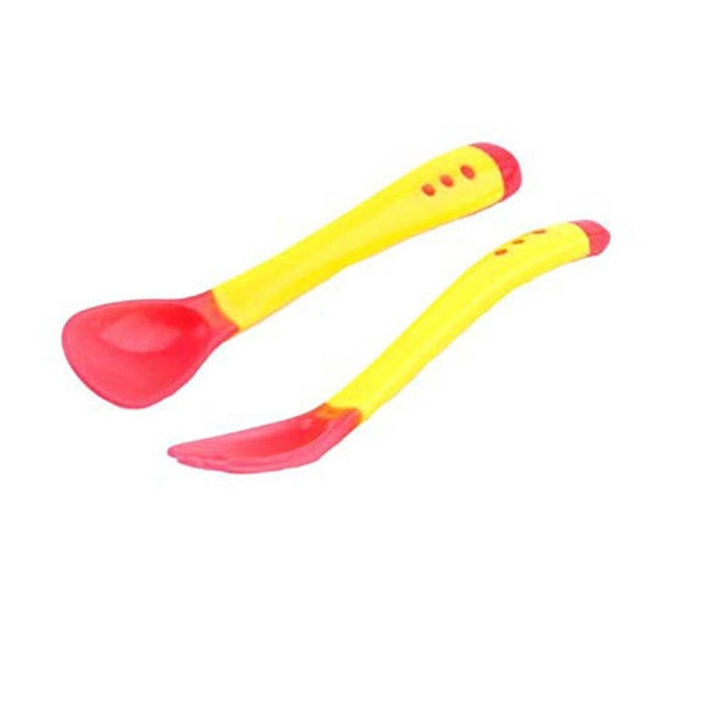 1PC Baby Soft Silicone Spoon Candy Color Temperature Sensing Spoon Children Food Baby Feeding Tools