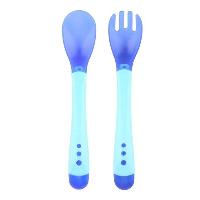 1PC Baby Soft Silicone Spoon Candy Color Temperature Sensing Spoon Children Food Baby Feeding Tools